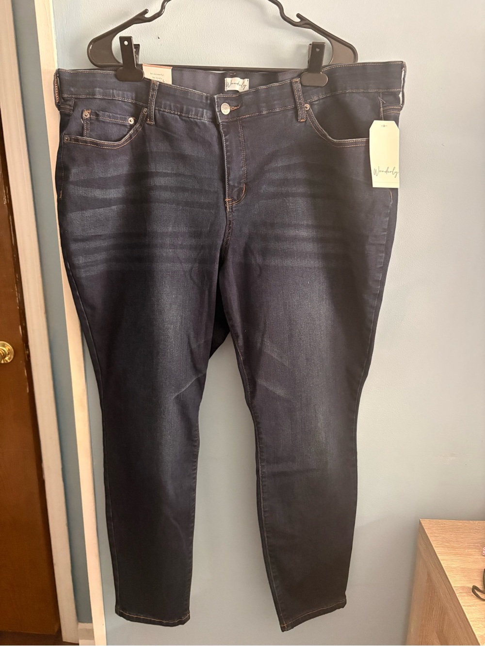 Wonderly Dark Indigo Curvy Mid-Rise Skinny Jeans